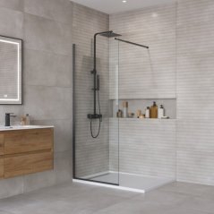 Душевая перегородка BelBagno KRAFT-L-1-80-C-NERO