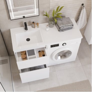 Мебель для ванной под стиральную машину BelBagno Kraft-LVD 1200L Bianco Opaco