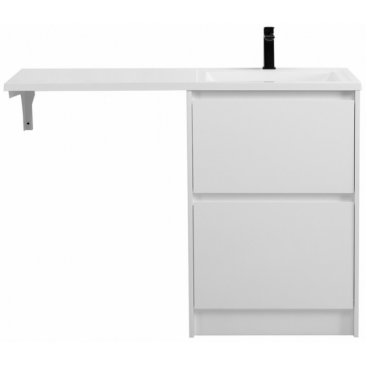 Тумба с раковиной под стиральную машину и зеркалом BelBagno Kraft-LVD 120-BB1200/480-LV-MR-R Bianco Opaco
