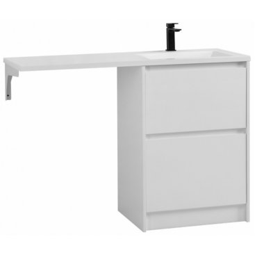 Тумба с раковиной под стиральную машину и зеркалом BelBagno Kraft-LVD 120-BB1200/480-LV-MR-R Bianco Opaco