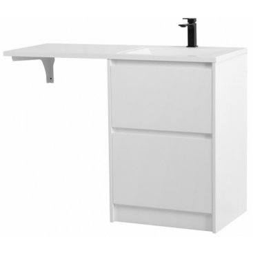 Тумба с раковиной под стиральную машину и зеркалом BelBagno Kraft-LVD 120-BB1200/480-LV-MR-R Bianco Opaco