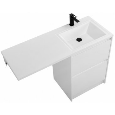 Тумба с раковиной под стиральную машину и зеркалом BelBagno Kraft-LVD 120-BB1200/480-LV-MR-R Bianco Opaco