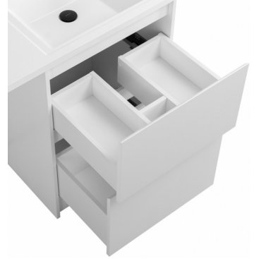 Тумба с раковиной под стиральную машину и зеркалом BelBagno Kraft-LVD 120-BB1200/480-LV-MR-R Bianco Opaco