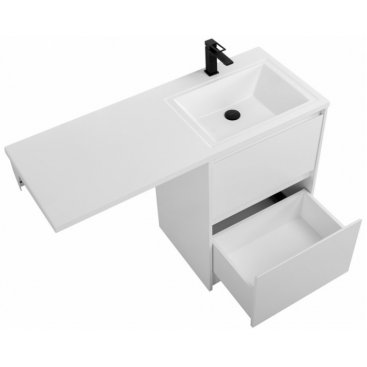Тумба с раковиной под стиральную машину и зеркалом BelBagno Kraft-LVD 120-BB1200/480-LV-MR-R Bianco Opaco