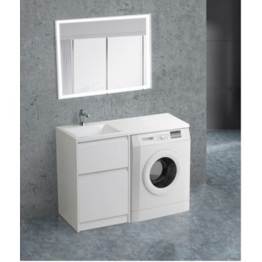 Тумба с раковиной под стиральную машину BelBagno Kraft-LVD 120-BB1200/480-LV-MR-L Bianco Opaco