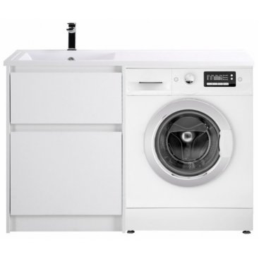 Тумба с раковиной под стиральную машину BelBagno Kraft-LVD 120-BB1200/480-LV-MR-L Bianco Opaco