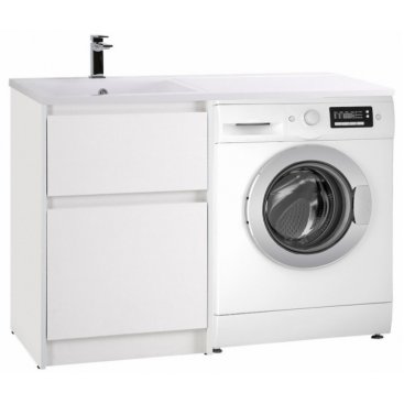 Тумба с раковиной под стиральную машину BelBagno Kraft-LVD 120-BB1200/480-LV-MR-L Bianco Opaco