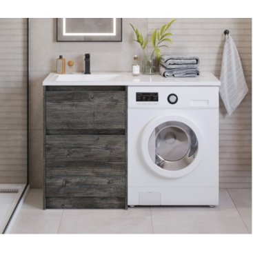 Тумба с раковиной под стиральную машину и зеркалом BelBagno Kraft-LVD 120-BB1200/480-LV-MR-L Pino Pasadena
