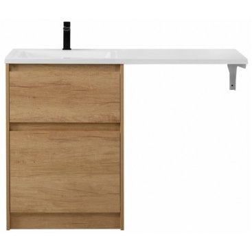 Тумба с раковиной под стиральную машину и зеркалом BelBagno Kraft-LVD 120-BB1200/480-LV-MR-L Rovere Nebrasca Nature