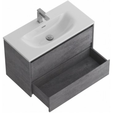 Тумба с раковиной и зеркалом BelBagno Kraft 39-80-BB-8099-3-80 Cemento Grigio