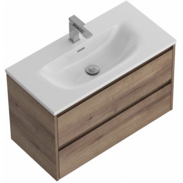 Тумба с раковиной и зеркалом BelBagno Kraft 39-80-BB-8099-3-80 Rovere Tabacco