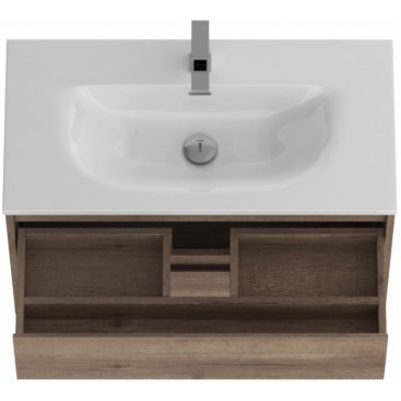 Тумба с раковиной и зеркалом BelBagno Kraft 39-80-BB-8099-3-80 Rovere Tabacco