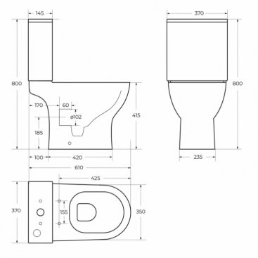 Унитаз-компакт BelBagno Lounge BB045CPR/BB045/051SC с крышкой-сиденьем микролифт