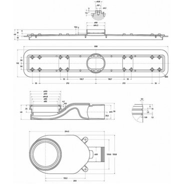 Душевой лоток BelBagno Luce 700 хром