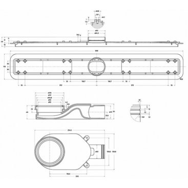 Душевой лоток BelBagno Luce 900 хром