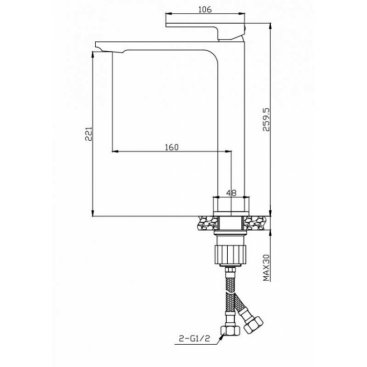 Смеситель для раковины BelBagno Luce LUC-LMC-CRM