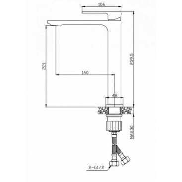 Смеситель для раковины BelBagno Luce LUC-LMC-NERO