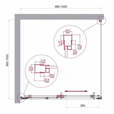 Душевой уголок BelBagno LUCE-A-1-100/100-C-Cr