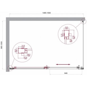 Душевой уголок BelBagno LUCE-AH-1-150/100-C-Cr