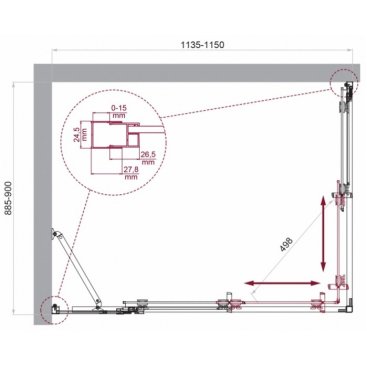 Душевой уголок BelBagno LUCE-AH-21-115/90-C-Cr