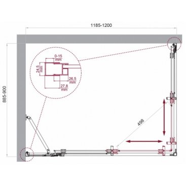 Душевой уголок BelBagno LUCE-AH-21-120/90-C-Cr