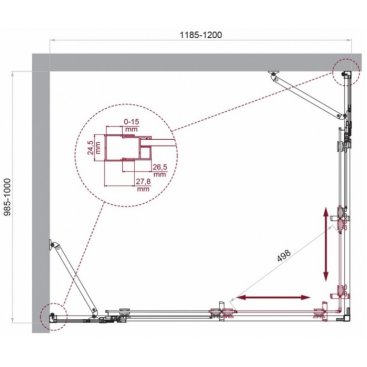 Душевой уголок BelBagno LUCE-AH-22-120/100-C-Cr