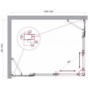 Душевой уголок BelBagno LUCE-AH-22-130/100-C-Cr