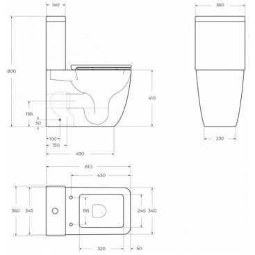 Унитаз-компакт BelBagno Luce-Tor с крышкой микролифт