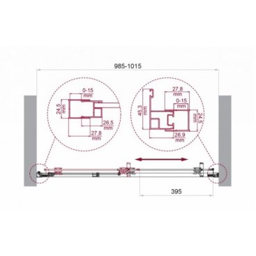 Душевая дверь BelBagno LUCE-BF-1-100-C-Cr