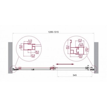 Душевая дверь BelBagno LUCE-BF-1-130-C-Cr