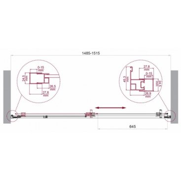 Душевая дверь BelBagno LUCE-BF-1-150-C-Cr