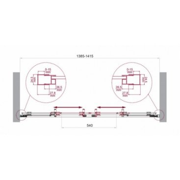 Душевая дверь BelBagno LUCE-BF-2-140-C-Cr