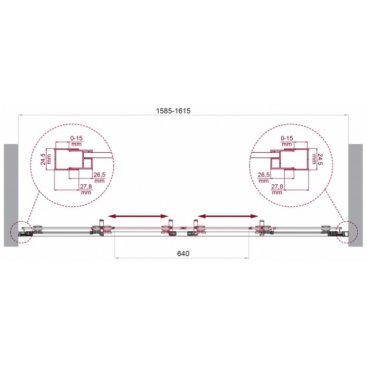 Душевая дверь BelBagno LUCE-BF-2-160-C-Cr