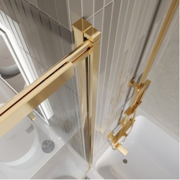 Душевая шторка на ванну BelBagno LUCE-VF-11-100/145-C-ORO