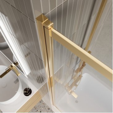 Душевая шторка на ванну BelBagno LUCE-VF-11-100/145-C-ORO