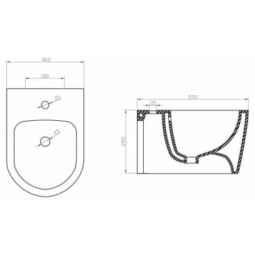 Биде подвесное BelBagno Marino BB105BH