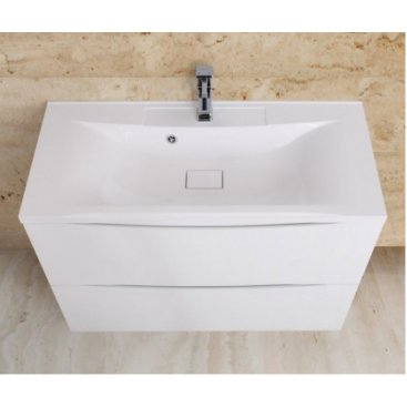 Тумба с раковиной BelBagno Marino 100-PIA-BB1000/445-LV-MR-PR Bianco Lucido