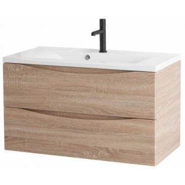 Тумба с раковиной BelBagno Marino 100-BB1000/445-LV-MR-PR Rovere Bianco