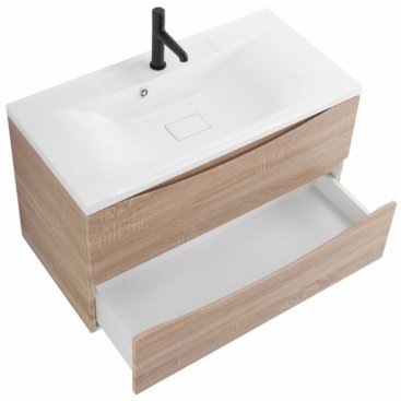 Тумба с раковиной BelBagno Marino 100-BB1000/445-LV-MR-PR Rovere Bianco