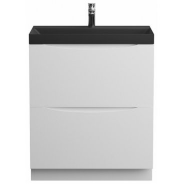 Тумба с раковиной и зеркалом BelBagno Marino 70-PIA-BB700/450-LV-ART-AST-NERO Bianco Lucido