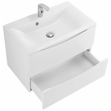 Тумба с раковиной BelBagno Marino 75-BB750/450-LV-MR-PR Bianco Lucido