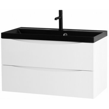 Тумба с раковиной BelBagno Marino 80-BB800/450-LV-ART-AST-NERO Bianco Lucido