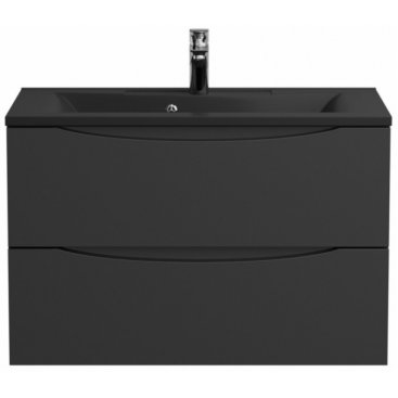 Тумба с раковиной и зеркалом BelBagno Marino 80-BB800/450-LV-ART-PR-NERO Nero Lucido