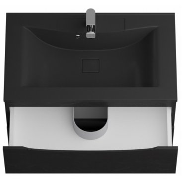 Тумба с раковиной и зеркалом BelBagno Marino 80-BB800/450-LV-ART-PR-NERO Rovere Cioccolato Amaro
