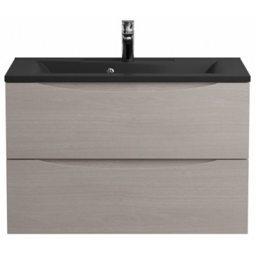 Тумба с раковиной и зеркалом BelBagno Marino 80-BB800/450-LV-ART-PR-NERO Rovere Grigio