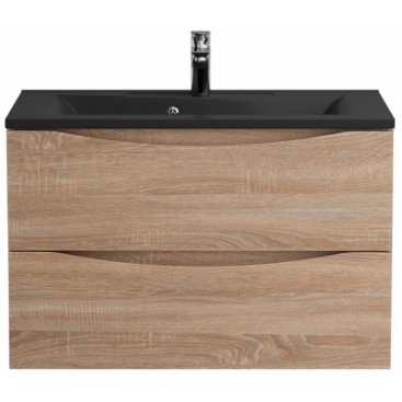 Тумба с раковиной BelBagno Marino 80-BB800/450-LV-ART-PR-NERO Rovere Bianco