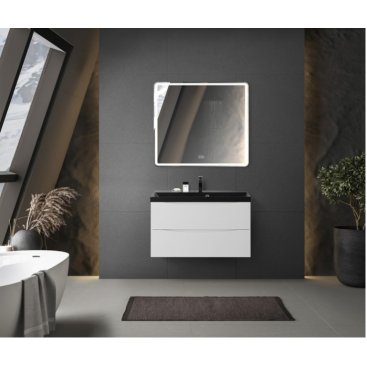 Тумба с раковиной BelBagno Marino 90-BB900/450-LV-ART-AST-NERO Bianco Lucido