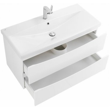 Тумба с раковиной BelBagno Marino-CER 90-BB-0323-90-LVB Bianco Opaco