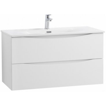 Тумба с раковиной и зеркалом BelBagno Marino-CER-N 100 Bianco Lucido