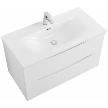 Тумба с раковиной и зеркалом BelBagno Marino-CER-N 100 Bianco Lucido